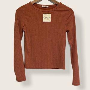 NWT Olivia Rae blush/rust long sleeve t shirt S